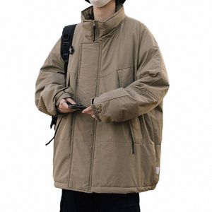 冬の男子コットパッド付きジャケットパフ緩んだ固い温かいコートlgスリーブクリスクロススタンドカラーcollar collar colar colla g40 u8j7＃