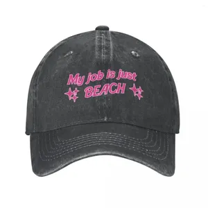 Ball Caps My Job Is Just Beach Kenergy Merchandise Men Women Trucker Hat I Am Kenough Distressed Denim Cap Retro Outdoor All Seasons