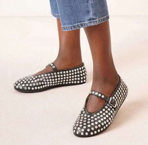 Белые туфли на плоском каблуке с бриллиантами ~ новые милые женские туфли с круглым носком и пряжкой на ремне, высокий комплект, большой размер, низ 88