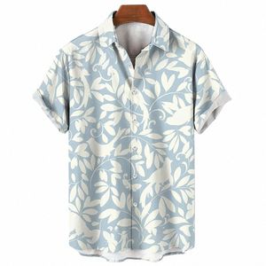 Floral Shirts Männer Sommer Hawaiian Kleidung Kurzarm Tops Lose Urlaub Am Meer Sozialen Revers 3D Druck Hemd 2023 Vintage u087 #