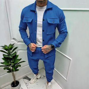 Tute da uomo Set di camicie cargo pesanti Cappotto casual a maniche lunghe vintage primavera e autunno 2024