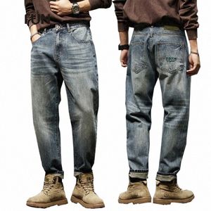 kstun Jeans For Men Baggy Pants Loose Fit Harem Pants Men's Clothing Fi Pockets Large Size Man Denim Trousers Oversized 40 70V2#