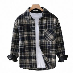 new Stylish Lg-sleeve Plaid Shirt Men Brand Quality Thickened Comfortable Checkered Top Clothes Autumn Winter Chemise Homme z9ye#