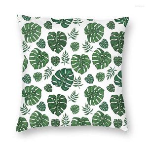 枕活気に満ちた美しい緑の熱帯葉植物ケースホーム装飾3Dダブルサイドプリントカバー