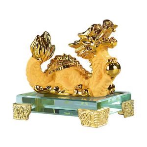 Miniature 2024 Capodanno Zodiaco Drago Ornamento Resina Feng Shui Drago Decor Scultura Drago Figurine da collezione Accessori per la tavola
