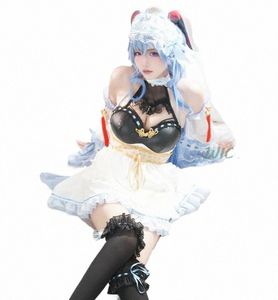 Anime Game Genshin Impact Ganyu Cosplay Costume Cosplay Maid Uniform Game Ganyu Women Outfit Anime Halen Party Fancy Dr M0HM#