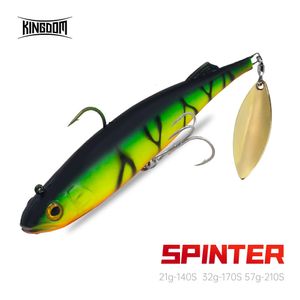 Kingdom Silicone Bait Soft Lure 205mm Big Artificial Bait With Spoon On Tail Fishing Lures 140mm 170mm Sinking Wobblers för Pike 240314