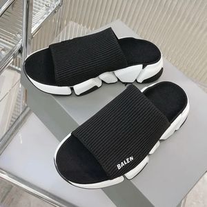 High quality Scuffs Sock slippers Speed Knitted shoes Men Women socks designers sandal Luxury shoes Platform Casual Shoes Black White Green socks boots