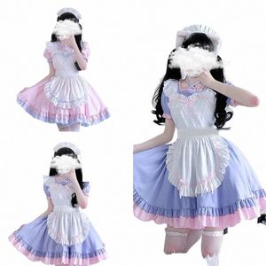 Costume da cameriera francese Donna Cameriera francese Fancy Dr Uniforme per Halen Cosplay H1LC #