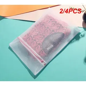 Laundry Bags 2/4PCS Wash Mesh Bag Clothing Care Foldable Protection Washing Net Filter For Lingerie Underwear Bra Socks Clothes 3