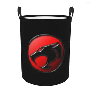 Wäschesäcke, Motiv: Thundercats-Logo, Emblem, großer Aufbewahrungskorb für Kleidung, Cartoon-Anime-Spielzeugbehälter, Organizer für Kinderzimmer