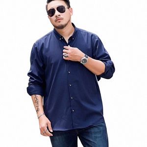 Plus Size 12xl 14xl 170kg Homens Busin Social Suave Camisa Primavera Streetwear Lg Manga Roupas Masculinas Finas Soltas Tops Coreanos H1NZ #