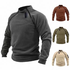 Männer Taktische Outdoor-Jacke Jagd Kleidung Warm Reißverschluss Fleece Pullover Mann Winddicht Frühling Wintermantel Thermo-Unterwäsche 4XL q65m #