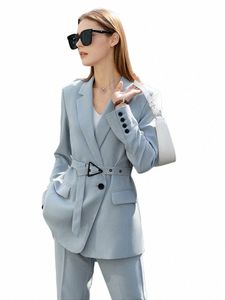 amii minimalizm Spring Blazer Kobiet marynarski marynarka marynarka luźne spodnie biuro biuro busin kobiety sprzedawane blezery 12240079 H73W#
