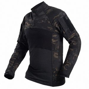 Mäns militär camoue Tactical LG Sleeve T Shirts Cott Breattable Combat Frog Shirt Male Uniform Training Shirts L1BU#