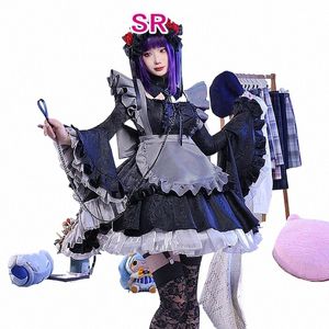 kitagawaa Marinn / Kuroee Shizukuu Cosplay Anime Costume Cosplay DokiDoki-SR Nero Cameriera Uniforme Shizukuu Cosplay Parrucca C8EP #