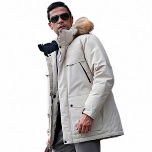 -40 gradi Piumino d'anatra bianca da uomo di spessore invernale 2020 NUOVO collo di pelliccia grande caldo Parka impermeabile antivento di alta qualità 72pH #