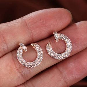 2024 Choucong Marca Brincos Luxo Jóias 925 Sterling Silver Rose Banhado A Ouro Pave Branco 3A Cubic Zircon Mulheres Brinco de Casamento Para Presente do Dia das Mães