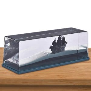 Miniaturas Navio de cruzeiro de pérolas pretas Navio de cruzeiro Titanic Fluid Liquid Pirate Ship Ornamento de ampulheta nunca Capsize Drift Bottle Bottle Acrylic Decor