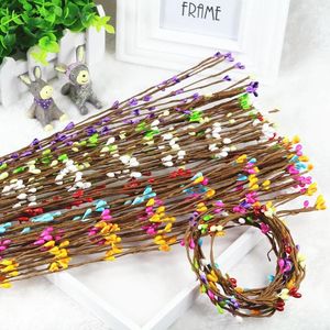 Decorative Flowers (10Pcs/lot) 65cm Simulation Artificial Stamen Berry Branches DIY Crafts For Wedding Party Decoration Scrapbooking Wreath