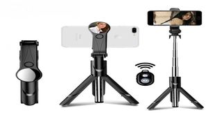 Bluetooth selfie stick mini stativ utdragbar monopod med spegel för iPhone för Android för Samsung3605337