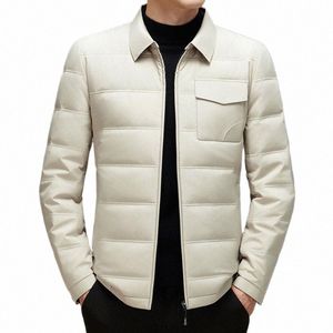 2023 Men's Shirt Collar White Duck Down Busin Casual Cold-Proof Warm Coat New Lightweight Down Jacket j4Ni#