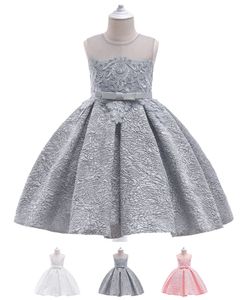 Principessa Bianco Grigio Rosa Applicazione gioiello Abiti da compleanno/festa per ragazze Abiti da spettacolo per ragazze Abiti da cerimonia per ragazze Gonne per tutti i giorni Abbigliamento per bambini SZ 2-10 D328245