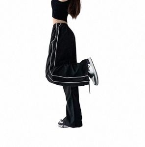 Y2K Women Vintage workowate spodnie ładunkowe dla kobiet Elastyczne spiżaki spadochronowe o niskiej talii