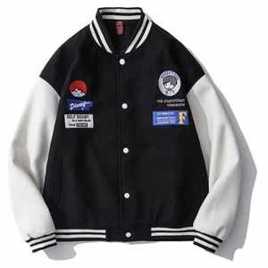 ins Hip Hop Baseball Jacket Men & Women Casual Coat Slim Fit Unisex Baseball Uniform Youth Male Bomber Jackets B0017 w1UD#