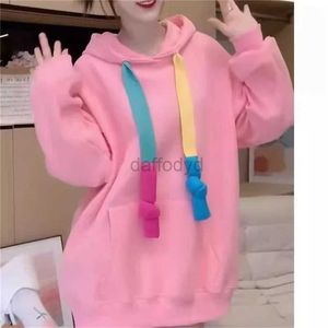 Hoodies للنساء من النوع الثقيل حجم كبير 4XL التخسيس أعلى للسيدات الخريف والشتاء ألوان جديدة هوديي السيدات سترة الأكمام طويلة الأكمام الوردي سبري 24328