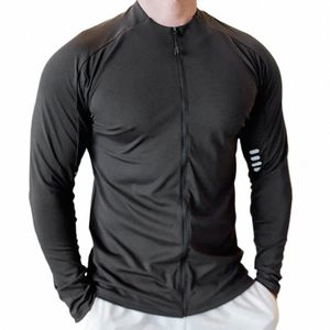 Мужское спортивное пальто Fitn Легкий пот Absorbti Gym Coat Быстросохнущая беговая толстовка для бодибилдинга на молнии пальто r5aW #