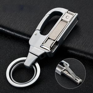 Rails Multifunktionell nyckelkedja Nagelkniv Hang Chain Herrmidja Hang Creative Car Key Pendant Metal Key Ring Gift