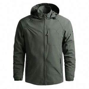 men's Cargo Loose Jacket Autumn Winter Quick Drying Outdoor Sports Coat Military Hooded Waterproof Wind Breaker Tops J2m1#