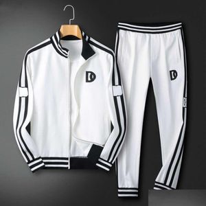 Tute da uomo Versione alta Tuta D Lettere Giacca ricamata Pantaloni Tuta Designer Maglione Giacche da baseball Pantaloni sportivi Due pezzi Ot62V