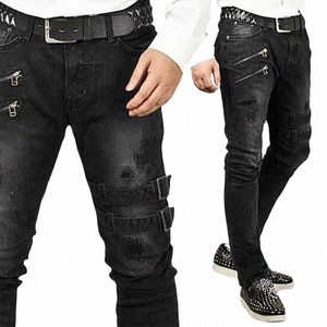 Calças de brim masculinas de marca de alta qualidade rasgadas New Fi Casual Biker Vintage Streetwear Calças jeans masculinas Hip Hop Youth Cargo Pants Men Z6wr #