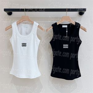 Letra feminina malha singlet tanques topos designer de luxo tanques de malha sexy casual mulher camis colete