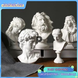 Sculture 1~5PCS Scultura artigianale bianca Anticaduta Decorazioni per la casa Avatar Ornamento Scultura Statua Busto in gesso in resina