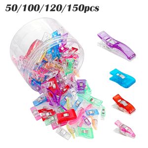 Lapidi 50/100/150 pz/scatola Clip da cucito Porta fermagli per abbigliamento in plastica colorata per trapuntatura in tessuto Fai da te Cucito Clip per indumento per maglieria