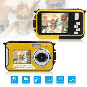 Fotocamera digitale impermeabile 1080P 4K/30FPS Videoregistratore selfie Full HD 48MP Fotocamera subacquea anti-vibrazione Mini fotocamera a doppio schermo 240327