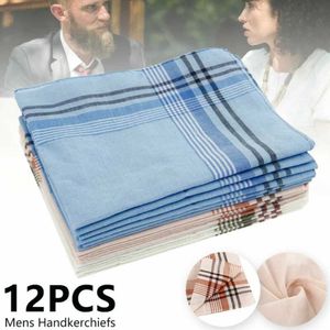 Handkerchiefs 12 pieces of handkerchiefs multi-color plain weave mens pockets used for wedding parties business chest towels handkerchiefsL2405