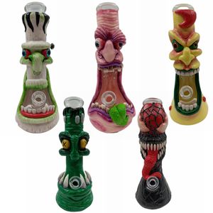 3D Painting Bong Glass Water Pipe 7mm Thick 13.5" Tall Beaker Bong glow in the dark Dab Oil Rigs