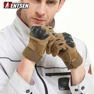 Taktiska handskar Utomhus Mens Full Finger Protective Training Non-Slip Riding Fans Real CS Combat Fighting Sports Glove YQ240328