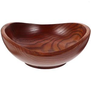 Bowls Large Serving Japanese-style Fruit Salad Wood Wooden Bread Kitchen Counter Platter