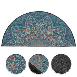 Bath Mats Bohemian Floor Mat Bathmat Mandala Rug Water Proof Entrance Way Polyester (Polyester) Style Doormat Half Round