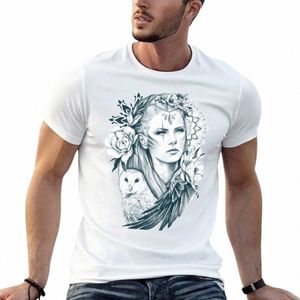 T-shirt spirito gufo vintage Abbigliamento estetico magliette oversize semplici da uomo G3DE #