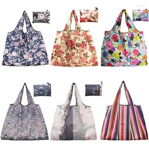 Storage Bags Portable Foldable Eco-friendly Shopping Bag Cartoon Lightweight Waterproof Oxford Cloth Tote Reusable Grocery