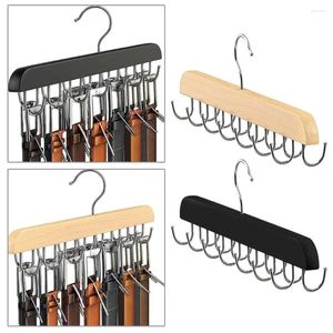 Hängare träbälten kamisolkläderhängare 14 krokar Klädhållare Saving Tie Organizer Space Storage Non-Slip Hats Rack O5K9