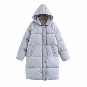 Casaco de inverno com capuz de cor sólida Feminino New Joker Down Jacket LG Down Coat Design Feels Parka Mulheres Engrossadas Parkas Outwear w8Nk #