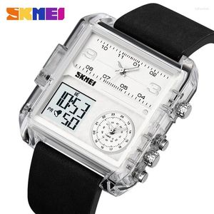 Armbandsur Skmei 3Time Stopwatch Sport Watches Reloj Hombre For Men Mens Fashion Back Light Digital Wristwatch 3Bar Watertectur Alarm Clock