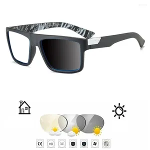 Sonnenbrille Übergroße Quadrat TR90 MÄNNER Sport Pochromic Grau Lesebrille 0,75 1 1,25 1,5 1,75 2 2,25 2,5 2,75 bis 4
